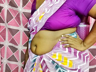 Sexy Tamil Wife Tying Saree Arouses Lust Before Work - Homemade Desi Bhabhi Moaning