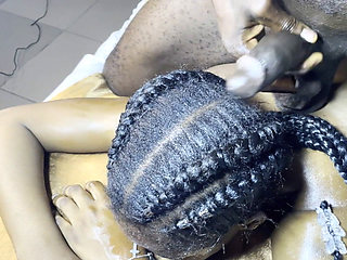 Hair Fetish for Ebony Teen Receiving Cum