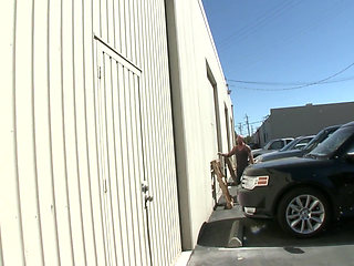 Blonde chick in high heels enjoys pleasuring muscular guy's cock