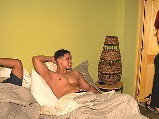 Beautiful Busty Redhead Gets Fucked Next to Her Husband