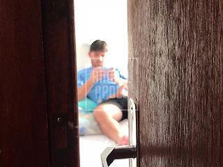 I Caught My Stepbrother Jerking off and He Called Me to Help Him Cum Part 1