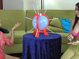 Big Tits Lesbian Teen Alexis Grace Loses Strip Game Bet and Gets Banged on Couch