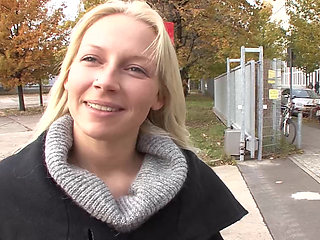 Huge facial for a top-class blonde German doll