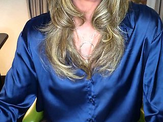 Trans office boss plays with cock