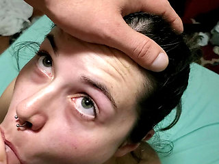 Sloppy Blowjob And messy Facial For Cute Petite Teen