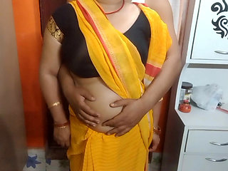 Very Beautiful Indian chubby girl having romance.