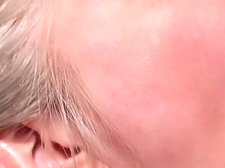 Sloppy Closeup Condom Blowjob