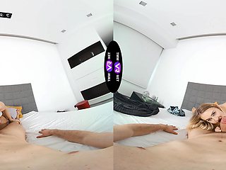 Czech teen Kristy Waterfall rides cock in vr