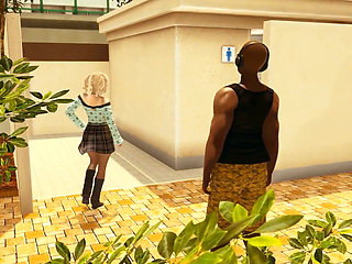 Girl Swallows Big Black Cock in the Toilet While Her Boyfriend Waits Outside Playing Console Emptie41