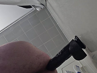 Working a 15in dildo into my ass