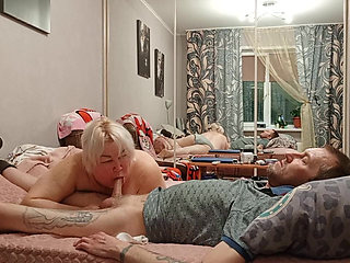 Gentle Blowjob and Hot Cum in Neighbor's Mouth