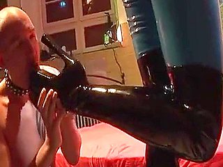 Fantastic German Domina Plays With Her Tied Man