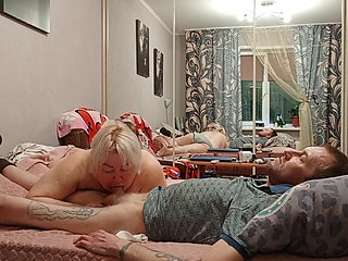 gentle blowjob and hot cum in neighbor's mouth