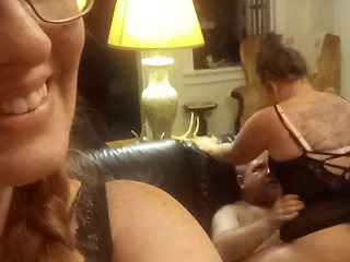 Cuckquean Selfie - Cuck Wife Films Herself Watching Husband Fucking And Cumming In Another Woman