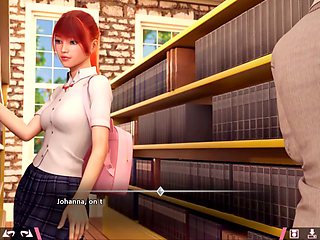 Rina Serizawa in a naughty Naruto scene doing homework in the library