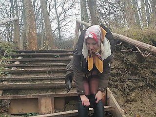 Wanilinna Kinky Outdoor Sex - Amateur Dildo Fun in Stockings at Seaside Hotel