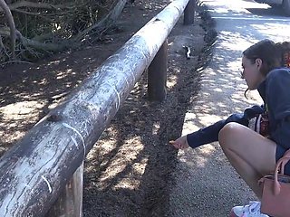Vacationing hottie playing with her clit during HARD sex