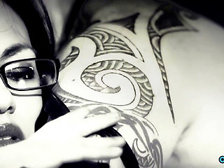 First Comes the Tattoo Then Come the Stunning Big Natural Tits Into Front View