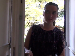 Big ass brunette with small tits pounded hard on the couch