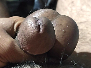 Hairy daddy play cock at bedroom.