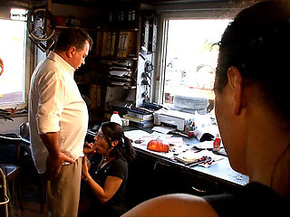 Office Sex with Customer - Sabine Weber Gets Cum on Big Tits