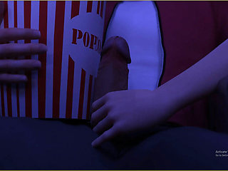 Two Horny 18 Plus Stepsisters Playing with My Cock in Theatre