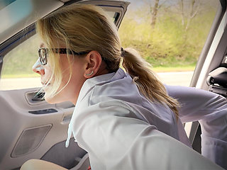 Submissive Slut Blindfolded, Naked and Used While Driving on the Highway!
