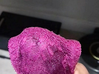 Wife arrived home with wet panties smelling so good, while she showered I need to cream that panties