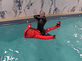 Human Life Raft - Inflated Suit Slave Pool Domination
