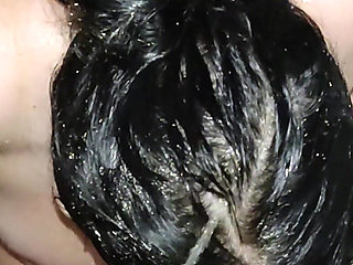 Washing Cum off Her Face with Piss