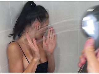 Refreshed Roommate In Cold Shower After Party - Hungry Kitty