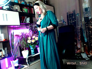 Charming chubby old camslut treats her two holes with two toys at once .!. ))