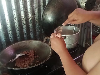 Stripping Mother-in-law Who Is Cooking
