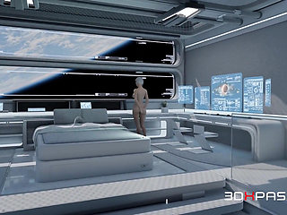 Nexus-3 Orbit Station Meta Gives Sloppy Blowjob, Deepthroat & Hard Doggystyle Assfuck Until Cum on Tits
