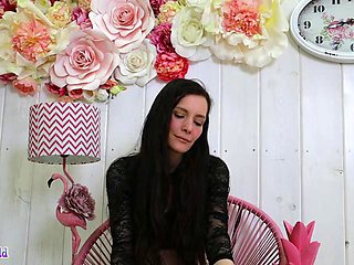 Mia Moons Slow Black Heel Tease in Sheer Stockings Footplay