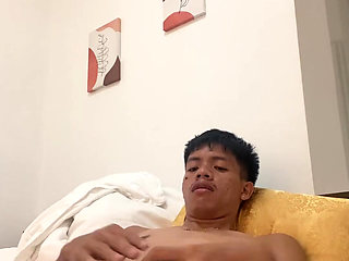 Filipino Twink Gets Hard, Jerking off to Explosive Cumshot