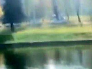 The young brunette girl loves to be transgressive by having sex in the park with a friend