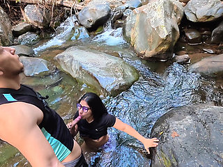 FINAL PART fucking in the river.. SEX IN PUBLIC a madness lets her face be filled with cum