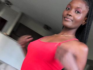 Amateur Ebony Rides Cock POV Cowgirl