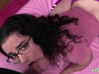 Lewd Stepdaughter Lyra Lockhart Takes a Facial Cumshot with a Smile