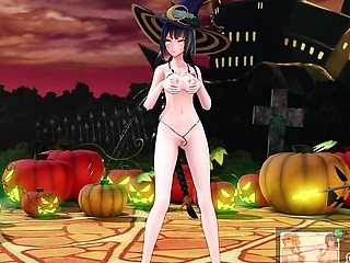 mmd r18  Happy Halloween event sex party ahegao sex hentai 3d taimanin anal cum swallow