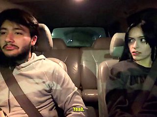 Hanncitaas Big-Butt Brunette TS Pounded Doggy on Uber Debut