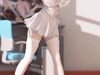 Weak Play Lace Jumpsuit Miniskirt White Silk Thong Big Tits