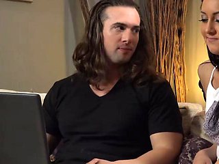 Brunette Sabrina Banks Lures Lover into Blowjob Trap