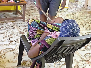 Owner seduces new male servant leg massage