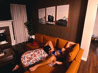 Sexy Brazilian Calixta Relaxes Her Man After a Hard Day