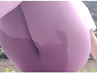 A Park Full Of People, Your Friend Gets Her Tight Leggings Completely Wet In Hot Pee