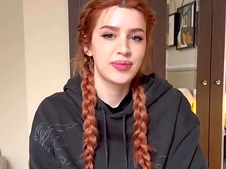 Pigtailed Redhead Cutie Gets Creampied - Pov couple hardcore