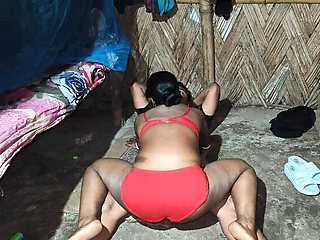 Desi Hot Village Mallu Bhabhi Fucks Hard in Red Panti - Full Hardcore Sex with Lover