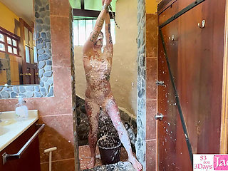 Bounded Sub Slut Treated Like a Slave - Foam & Body Writing Humiliation BDSM